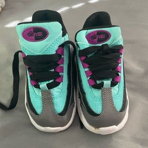 Baby size 6c air max sneakers teal purple blk and grey
